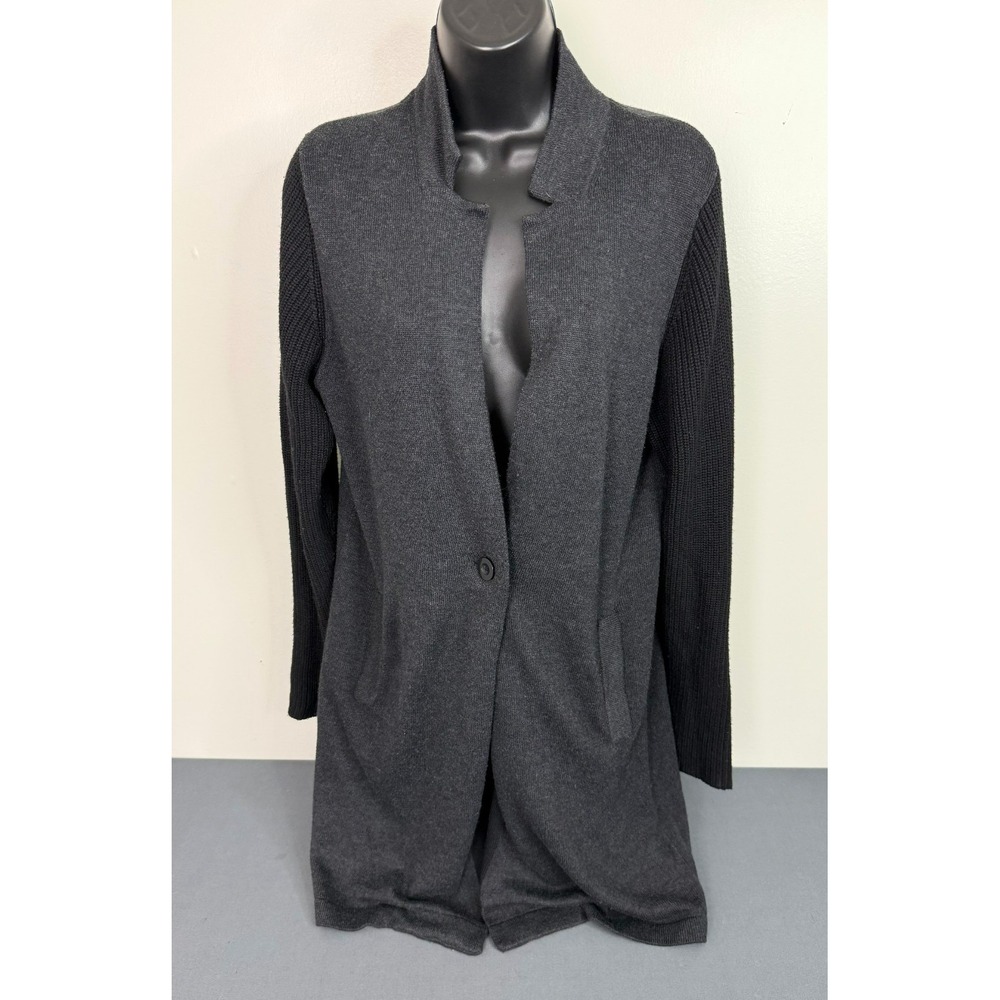 All At Once Women's One Button Cardigan Black Size Large Chic Corpcore Preppy